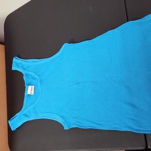 Islander Blue Ribbed Tank Top